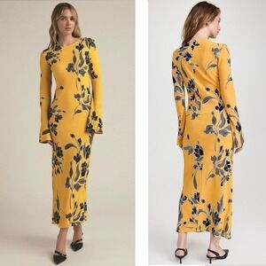 Favorite Daughter The Truly Madly Dress Size L Buttercup Fleur Long Sleeve